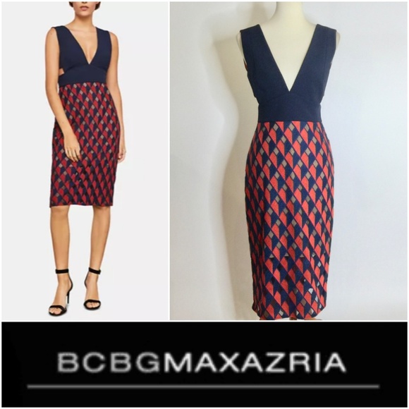 BCBGMaxAzria Dresses & Skirts - BCBG Maxazria Embroidered Sheath Rosalina Dress 6